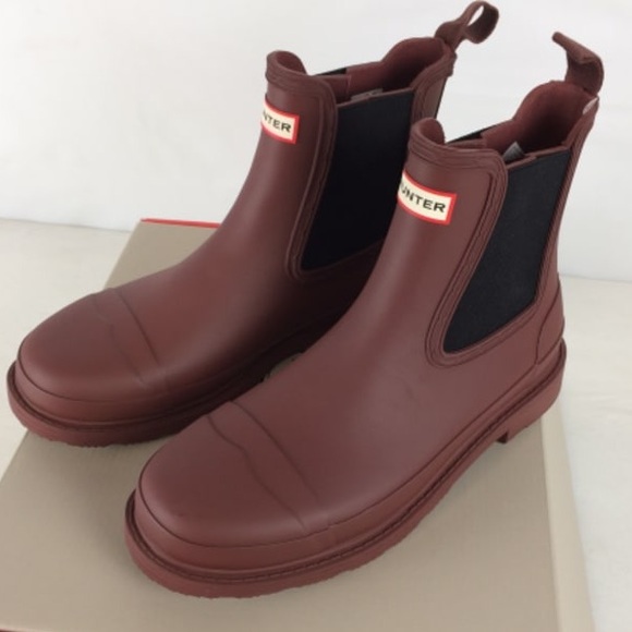 Hunter Shoes - Excellent Hunter Commando Chelsea Boot Women's Casual Boots, Muted Berry, W9